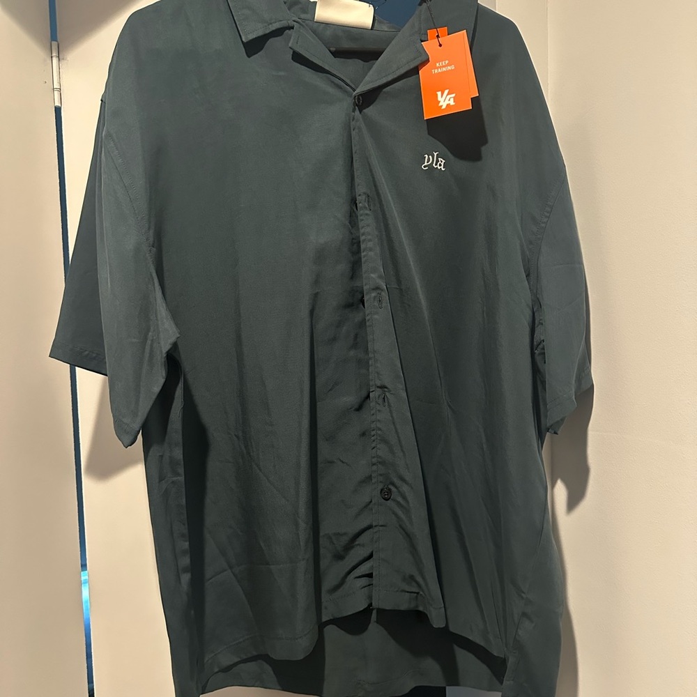 YoungLA Green Casual Button Down Shirt